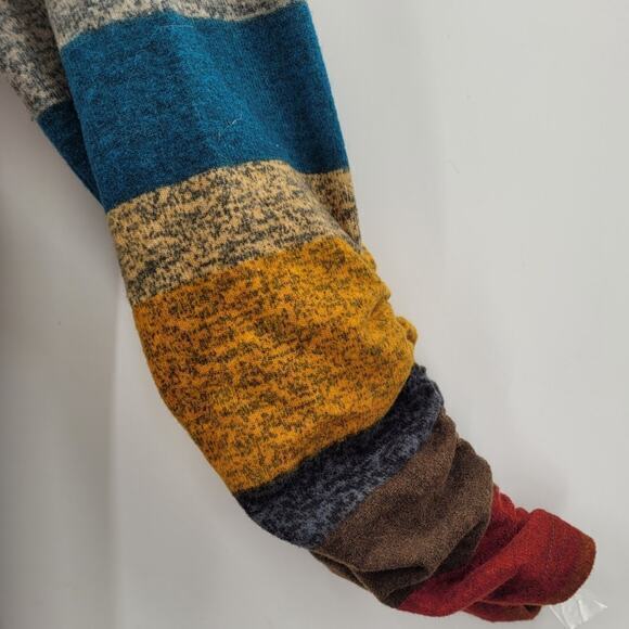 Robert Louis Striped Stretchy Boat Neck Scrunch Sleeve Midi ALine Dress - Picture 10 of 14